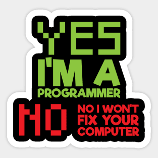 I'm a programmer Sticker